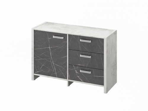 Тумба двухсекционная FI-12-01.G Хромикс белый/Камень Пьетра Гриджиа черный Тумба двухсекционная FI-12-01.G Хромикс белый/Камень Пьетра Гриджиа черный