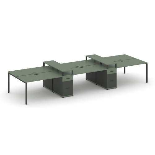 Бенч-система на 6 мест с 2 опорными тумбами Concept CN.DRS-471 фото 2