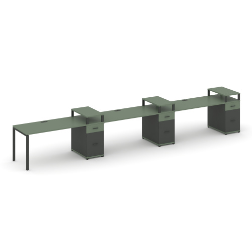 Бенч-система на 3 места с 3 опорными тумбами Concept CN.ORS-463 фото 2