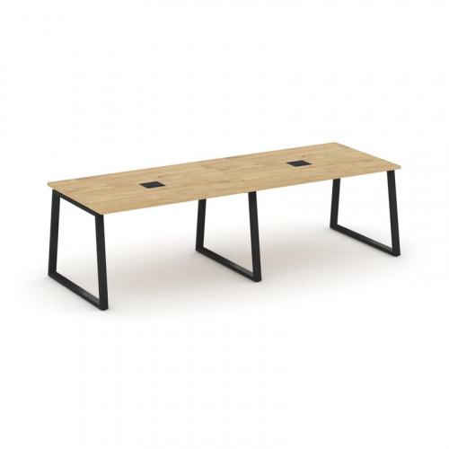 Style Project Стол переговорный SN-6T1.SPRG-013 Акация Лорка/Металл Антрацит/Заглушка Металл Антраци фото 3