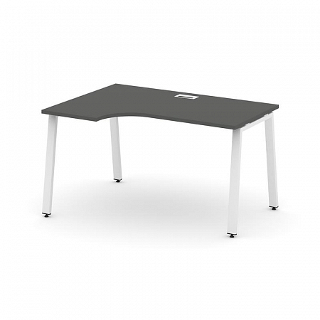 Style Project Стол рабочий эргоном. SN-6A.SPA-001(L) Антрацит/Металл Белый 1380*600/980*750