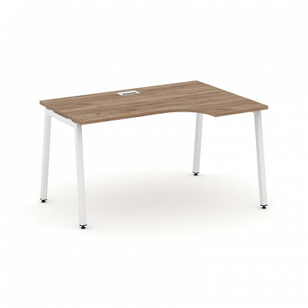Style Project Стол рабочий эргоном. SN-4A.SPA-002(R) Дуб Табак/Металл Белый 1580*600/980*750