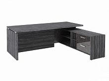 Стол с опорной тумбой FI-121R.GG Древесина Графит/Камень Пьетра Гриджиа черный