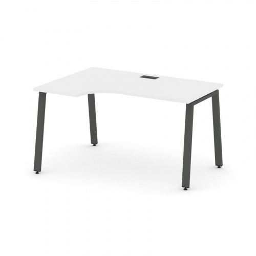Style Project Стол рабочий эргоном. SN-6A.SPA-001(L) Антрацит/Металл Белый 1380*600/980*750 фото 27