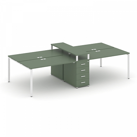 Бенч-система на 4 места с 1 опорной тумбой Concept CN.DRS-433