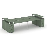 Бенч-система на 4 места с 2 опорными тумбами Concept CN.DRS-442