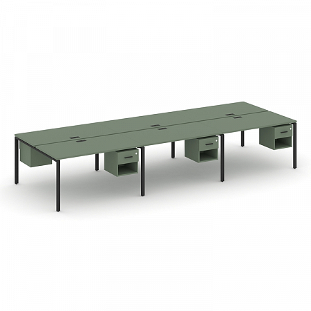 Бенч-система на 6 мест с подвесными тумбами Concept CN.DRS-160
