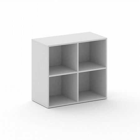 Стеллаж широкий низкий CRU.ST-300 МДФ Белый Бриллиант/Белый Бриллиант 896*442*807