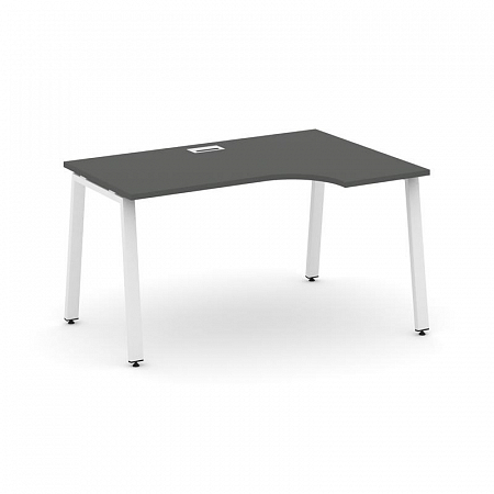 Style Project Стол рабочий эргоном. SN-6A.SPA-022(R) Антрацит/Металл Белый 1580*800/980*750