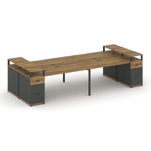 Бенч-система на 4 места с 2 опорными тумбами Concept CN.DRS-446