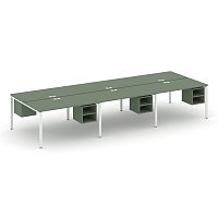 Бенч-система на 6 мест с подвесными тумбами Concept CN.DRS-146