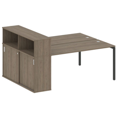 Бенч-система с шкафом-купе на П-обр. м/к Metal System Quattro 40БП.РС-СШК-2.4