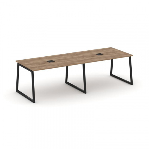 Style Project Стол переговорный SN-4T1.SPRG-014 Акация Лорка/Металл Антрацит/Заглушка Металл Антраци фото 7