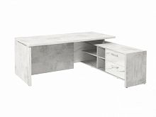 Стол с опорной тумбой FI-119R.GG Хромикс белый/Мрамор Леванто белый