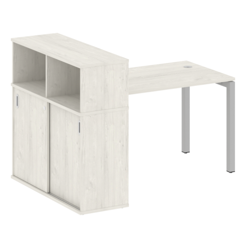 Стол офисный с шкафом-купе на П-обр. м/к Metal System Quattro 50БП.РС-СШК-3.2 фото 9