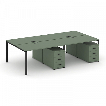 Бенч-система на 4 места с 2 опорными тумбами Concept CN.DRS-318