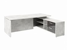 Стол с опорной тумбой FI-121R.GG Хромикс белый/Камень Пьетра Гриджиа черный