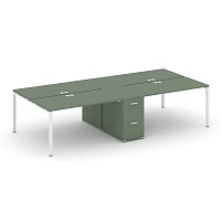 Бенч-система на 4 места с 1 опорной тумбой Concept CN.DRS-423