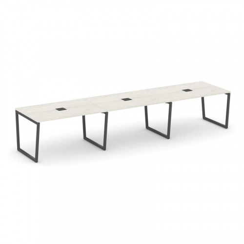 Style Project Стол переговорный SN-4T2.SPRG-023 Акация Лорка/Металл Антрацит/Заглушка Металл Антраци фото 24