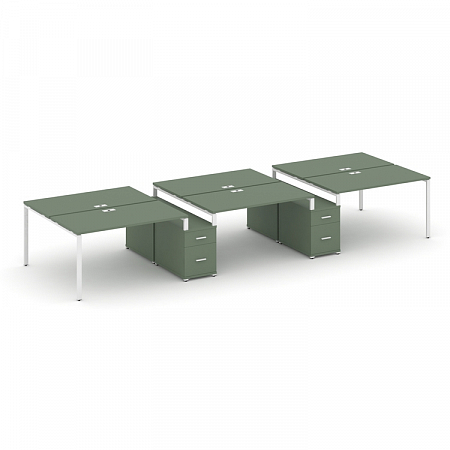 Бенч-система на 6 мест с 2 опорными тумбами Concept CN.DRS-338