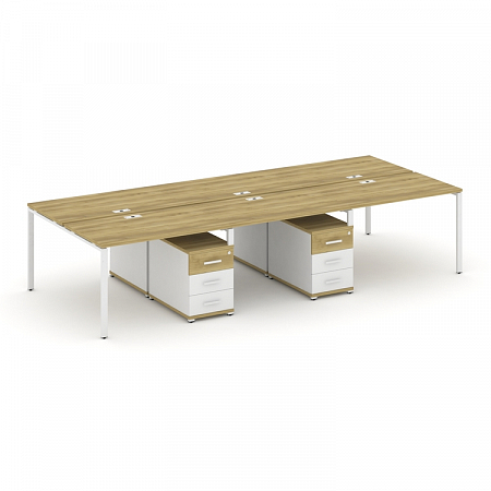 Бенч-система на 6 мест с 2 опорными тумбами Concept CN.DRS-342