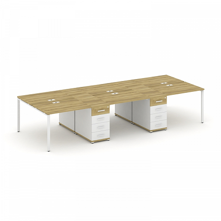 Бенч-система на 6 мест с 2 опорными тумбами Concept CN.DRS-449