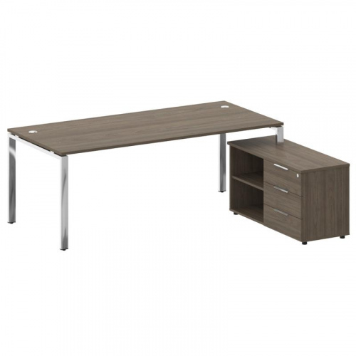 Стол руководителя с тумбой Metal System Direct БГ.СРТ-6.9 (R)