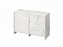 Тумба двухсекционная FI-12-01.G Хромикс белый/Мрамор Леванто белый