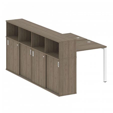 Бенч-система с шкафом-купе на П-обр. м/к Metal System БП.РС-СШК-4.1
