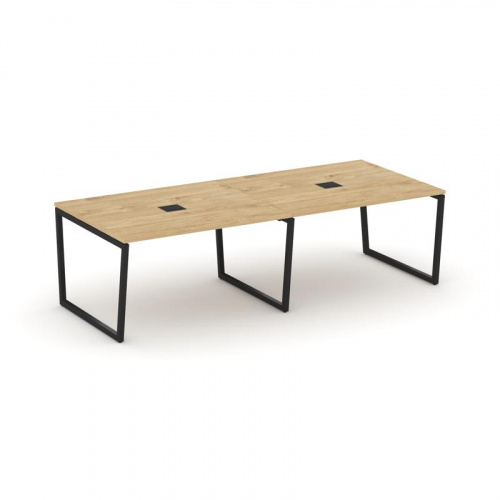 Style Project Стол переговорный SN-4T2.SPRG-043 Акация Лорка/Металл Антрацит/Заглушка Металл Антраци Style Project Стол переговорный SN-4T2.SPRG-043 Акация Лорка/Металл Антрацит/Заглушка Металл Антраци