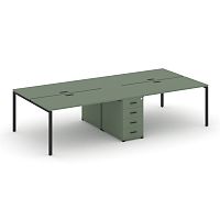 Бенч-система на 4 места с 1 опорной тумбой Concept CN.DRS-418