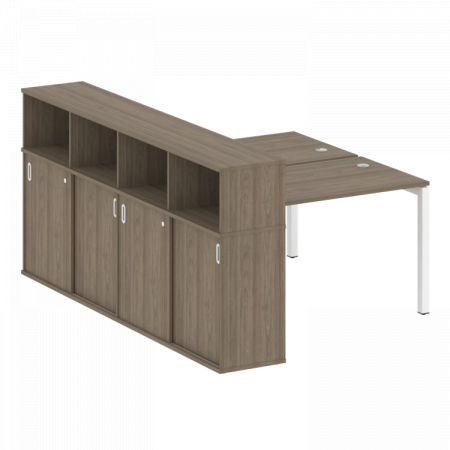 Бенч-система с шкафом-купе на П-обр. м/к Metal System Quattro 50БП.РС-СШК-4.2